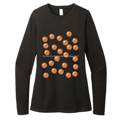 Pickleball Orange Camouflauge Shirt! Womens CVC Long Sleeve Shirt