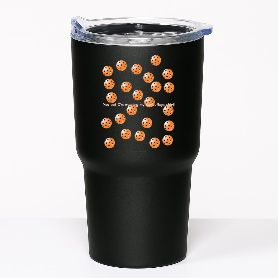 Pickleball Orange Camouflauge Shirt! Tumbler