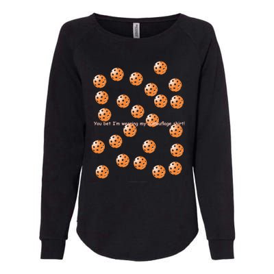 Pickleball Orange Camouflauge Shirt! Womens California Wash Sweatshirt