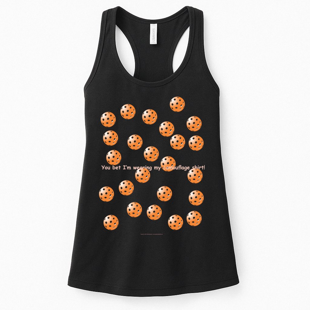 Pickleball Orange Camouflauge Shirt! Womens Tank Top