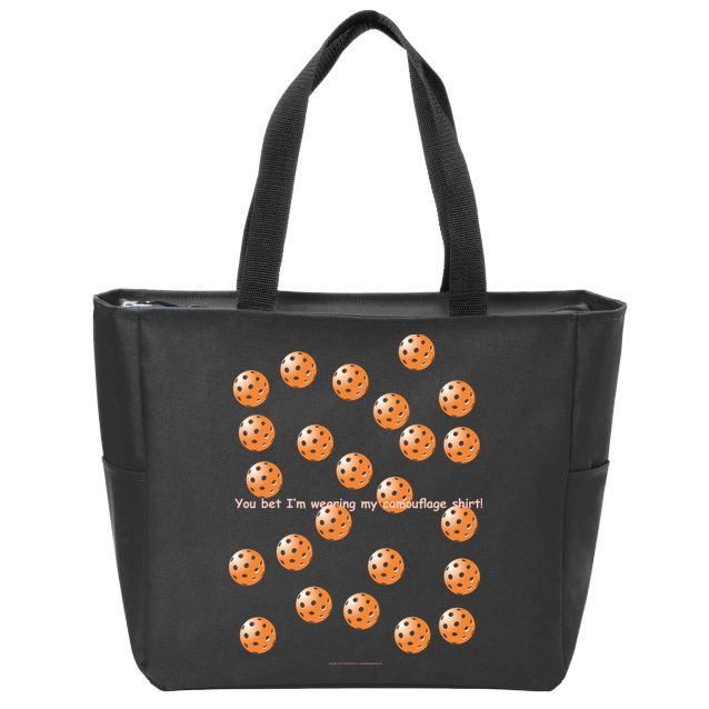 Pickleball Orange Camouflauge Shirt! Zip Tote Bag