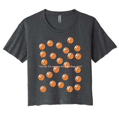 Pickleball Orange Camouflauge Shirt! Women's Crop Top Tee