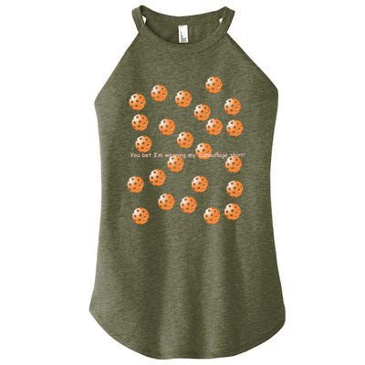 Pickleball Orange Camouflauge Shirt! Women's Perfect Tri Rocker Tank