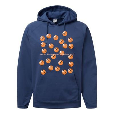 Pickleball Orange Camouflauge Shirt! Performance Fleece Hoodie