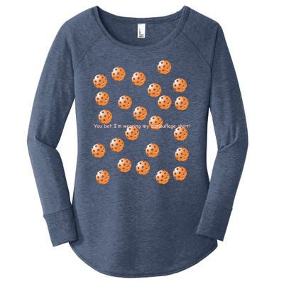 Pickleball Orange Camouflauge Shirt! Women's Perfect Tri Tunic Long Sleeve Shirt