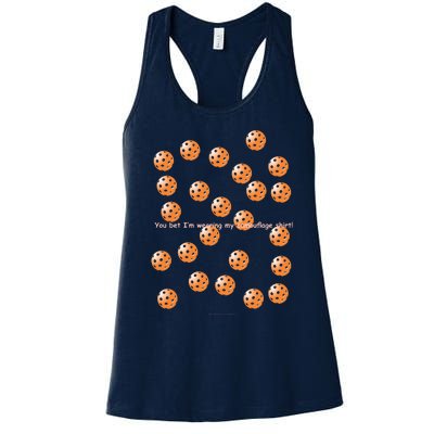 Pickleball Orange Camouflauge Shirt! Women's Racerback Tank