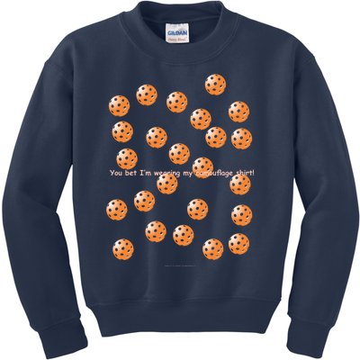 Pickleball Orange Camouflauge Shirt! Kids Sweatshirt