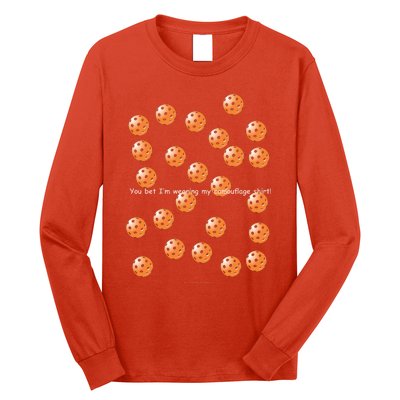 Pickleball Orange Camouflauge Shirt! Long Sleeve Shirt