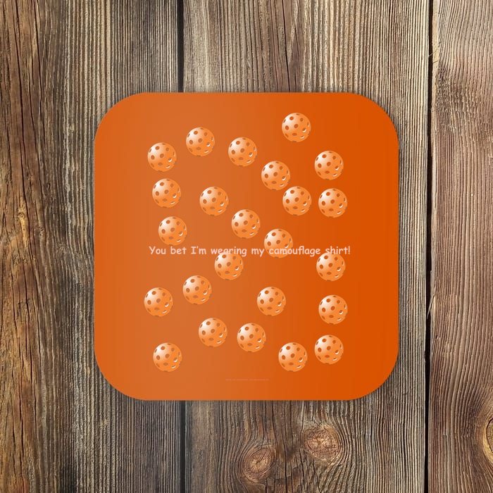 Pickleball Orange Camouflauge Shirt! Coaster