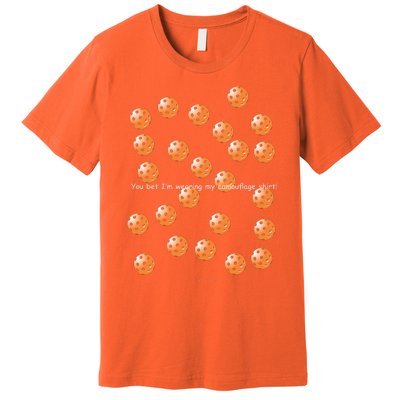 Pickleball Orange Camouflauge Shirt! Premium T-Shirt