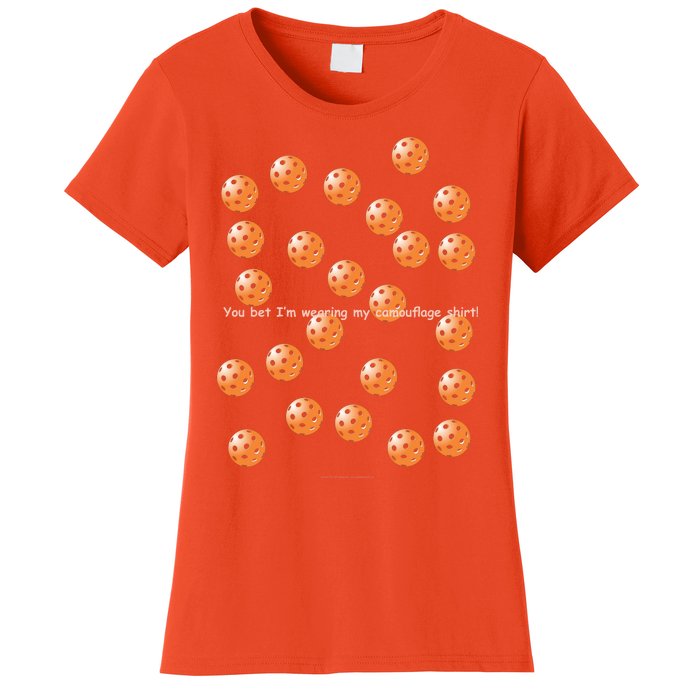 Pickleball Orange Camouflauge Shirt! Women's T-Shirt