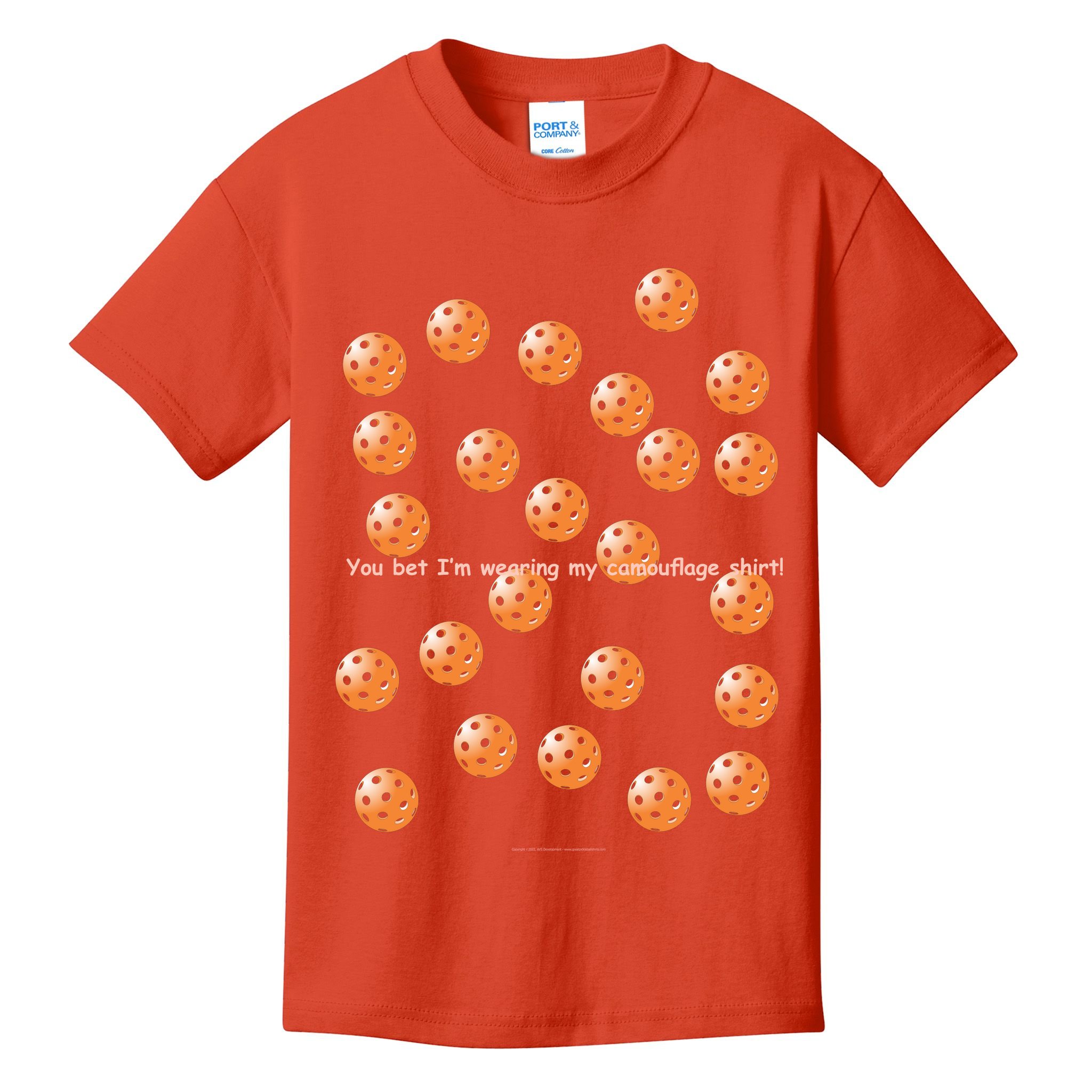 Pickleball Orange Camouflauge Shirt! Kids T-Shirt
