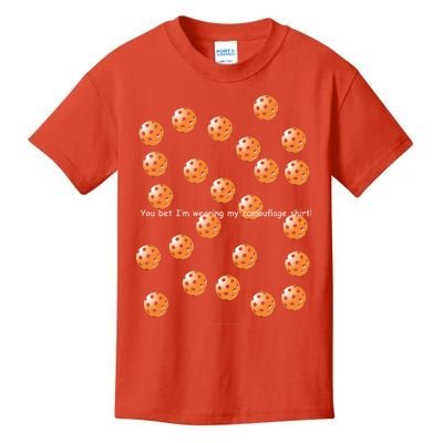 Pickleball Orange Camouflauge Shirt! Kids T-Shirt