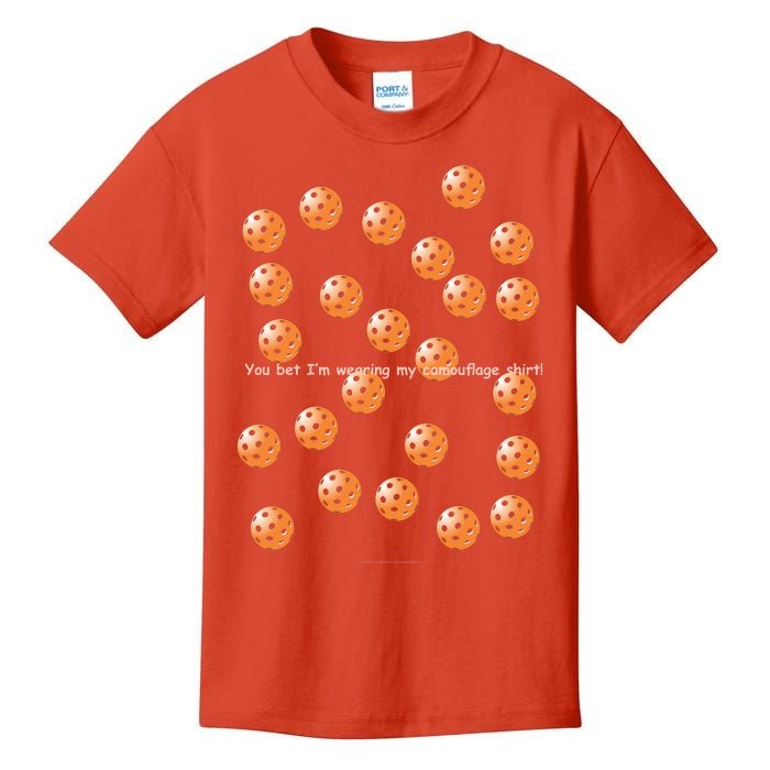 Pickleball Orange Camouflauge Shirt! Kids T-Shirt