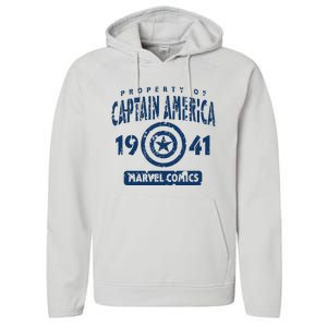 Property Of C.Aptain America Collegiate Performance Fleece Hoodie