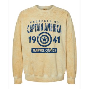 Property Of C.Aptain America Collegiate Colorblast Crewneck Sweatshirt