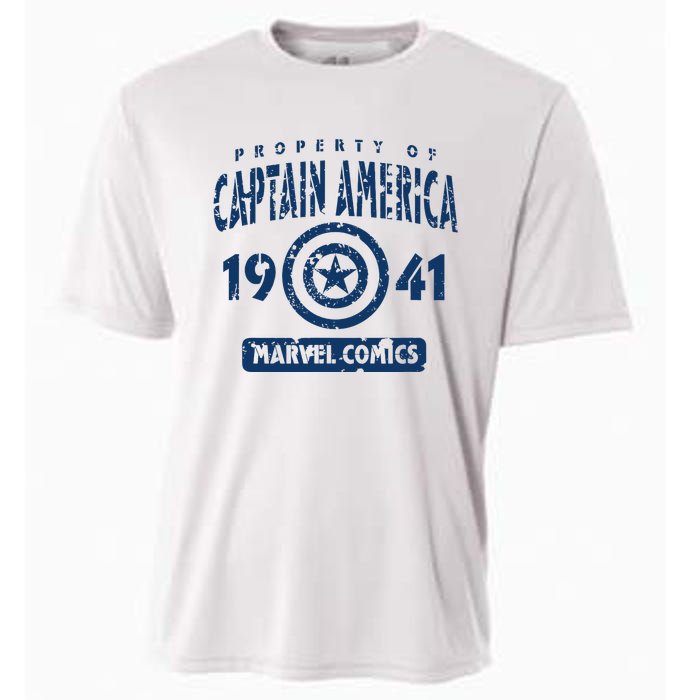 Property Of C.Aptain America Collegiate Cooling Performance Crew T-Shirt