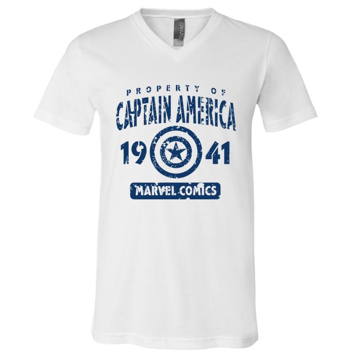 Property Of C.Aptain America Collegiate V-Neck T-Shirt