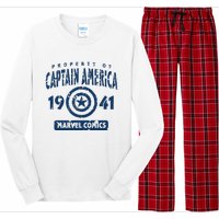 Property Of C.Aptain America Collegiate Long Sleeve Pajama Set