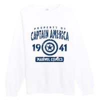 Property Of C.Aptain America Collegiate Premium Crewneck Sweatshirt