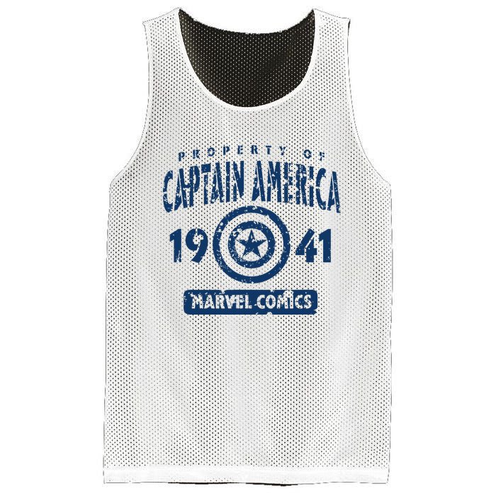 Property Of C.Aptain America Collegiate Mesh Reversible Basketball Jersey Tank