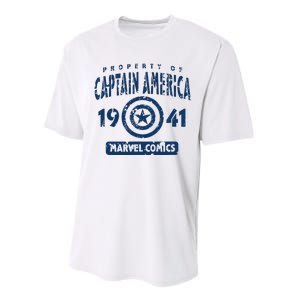 Property Of C.Aptain America Collegiate Performance Sprint T-Shirt