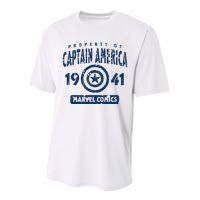 Property Of C.Aptain America Collegiate Performance Sprint T-Shirt