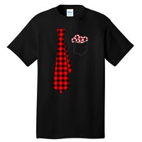 Pocket Of Candy Canes Red Buffalo Plaid Neck Tie Christmas Tall T-Shirt