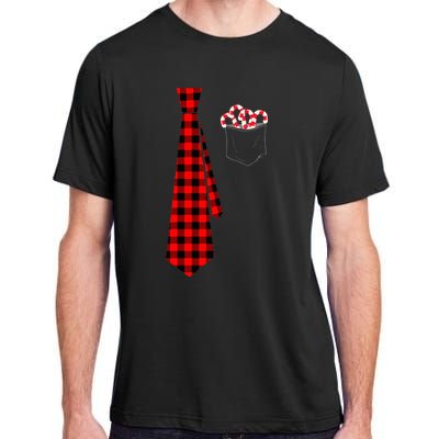 Pocket Of Candy Canes Red Buffalo Plaid Neck Tie Christmas Adult ChromaSoft Performance T-Shirt