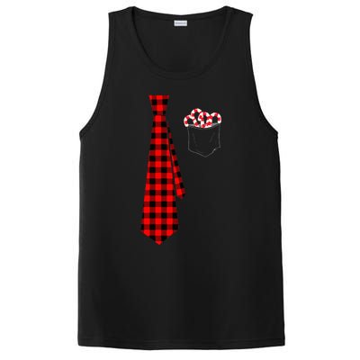 Pocket Of Candy Canes Red Buffalo Plaid Neck Tie Christmas PosiCharge Competitor Tank