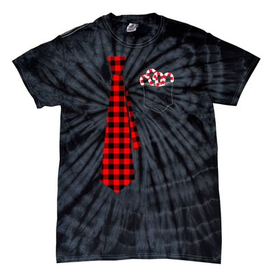 Pocket Of Candy Canes Red Buffalo Plaid Neck Tie Christmas Tie-Dye T-Shirt