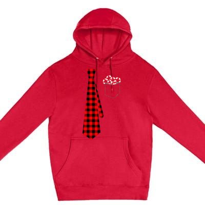 Pocket Of Candy Canes Red Buffalo Plaid Neck Tie Christmas Premium Pullover Hoodie