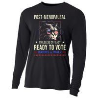 Post Opausal Childless Cat Lady Ready To Vote Kamala Cooling Performance Long Sleeve Crew