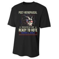 Post Opausal Childless Cat Lady Ready To Vote Kamala Performance Sprint T-Shirt