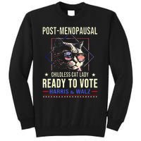 Post Opausal Childless Cat Lady Ready To Vote Kamala Tall Sweatshirt