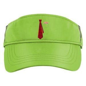 Pocket Of Candy Canes Red Buffalo Plaid Neck Tie Christmas Adult Drive Performance Visor