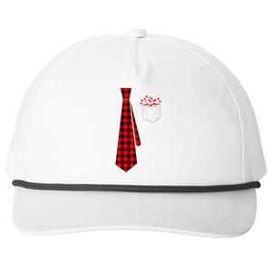 Pocket Of Candy Canes Red Buffalo Plaid Neck Tie Christmas Snapback Five-Panel Rope Hat