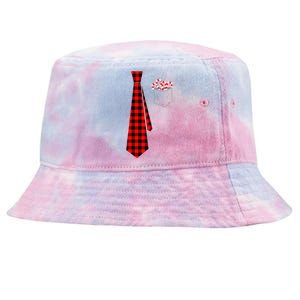 Pocket Of Candy Canes Red Buffalo Plaid Neck Tie Christmas Tie-Dyed Bucket Hat