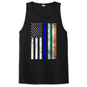 Police Officer Cop St Patrick's Day Irish American Flag Cute Gift PosiCharge Competitor Tank