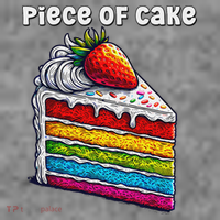 Piece Of Cake English Idiom Slice Of Rainbow Layer Cake 7-Panel Snapback Hat