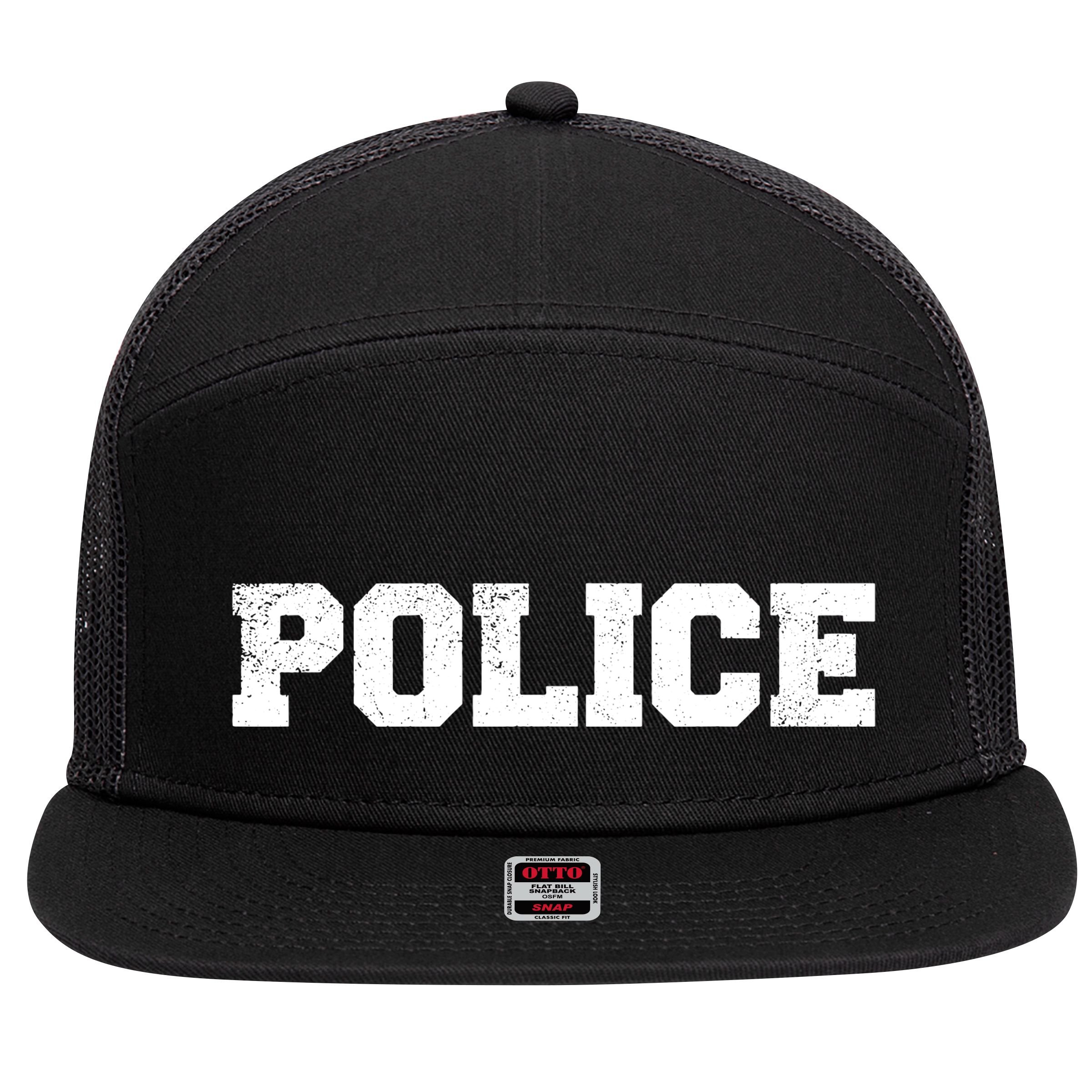 Police Officer Costume Apparel Swat Team 7 Panel Mesh Trucker Snapback Hat