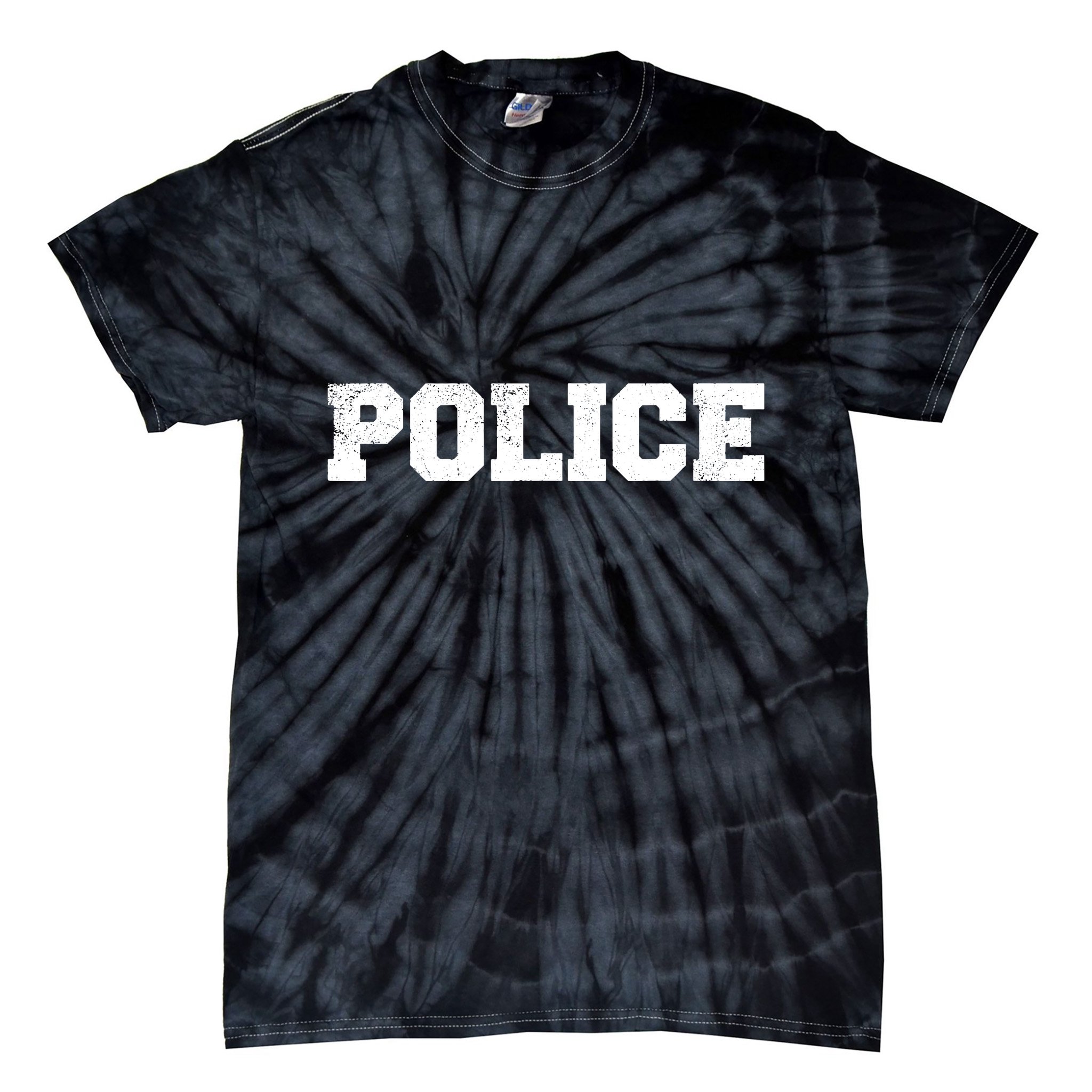 Police Officer Costume Apparel Swat Team Tie-Dye T-Shirt