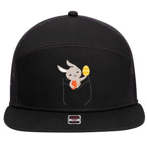 Pocket Easter Bunny 7 Panel Mesh Trucker Snapback Hat