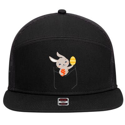 Pocket Easter Bunny 7 Panel Mesh Trucker Snapback Hat