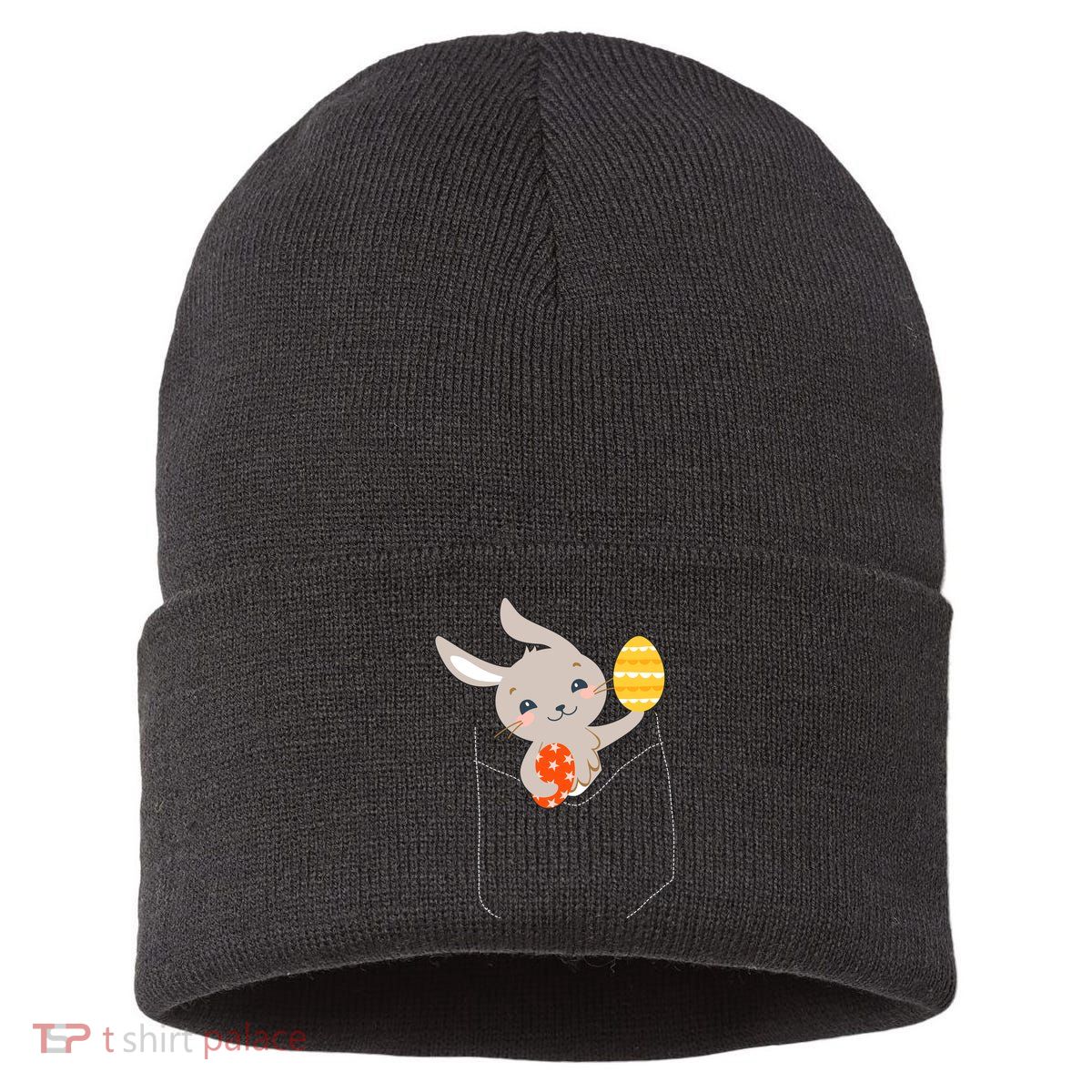Pocket Easter Bunny Sustainable Knit Beanie