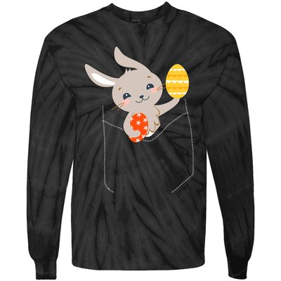 Pocket Easter Bunny Tie-Dye Long Sleeve Shirt