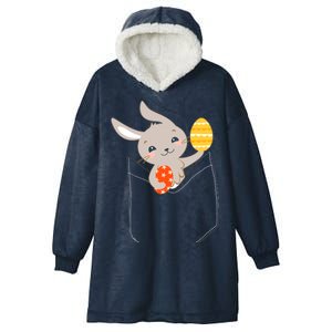 Pocket Easter Bunny Hooded Wearable Blanket