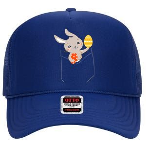 Pocket Easter Bunny High Crown Mesh Back Trucker Hat