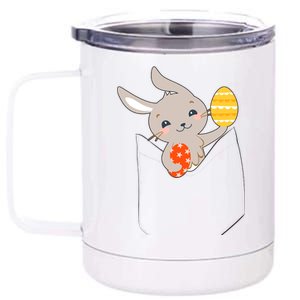 Pocket Easter Bunny 12 oz Stainless Steel Tumbler Cup