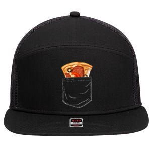 Pocket Pizza Slice 7 Panel Mesh Trucker Snapback Hat